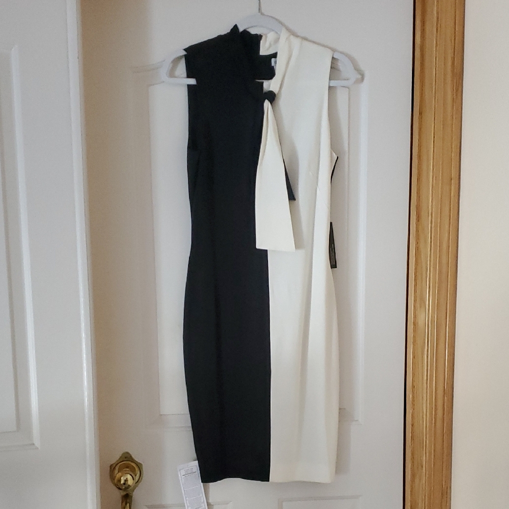Cache Chic Black and White Dress
